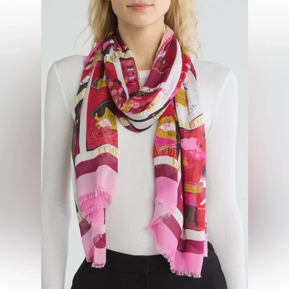 โ ๏ธ Kate Spade New York Women's Holiday Rooftops Oblong Scarf ๐โ ๏ธ - Picture 3 of 10